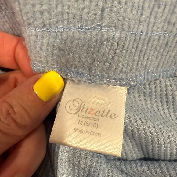 Kids Light Blue Ribbed Matching Set - Picture 3 of 4